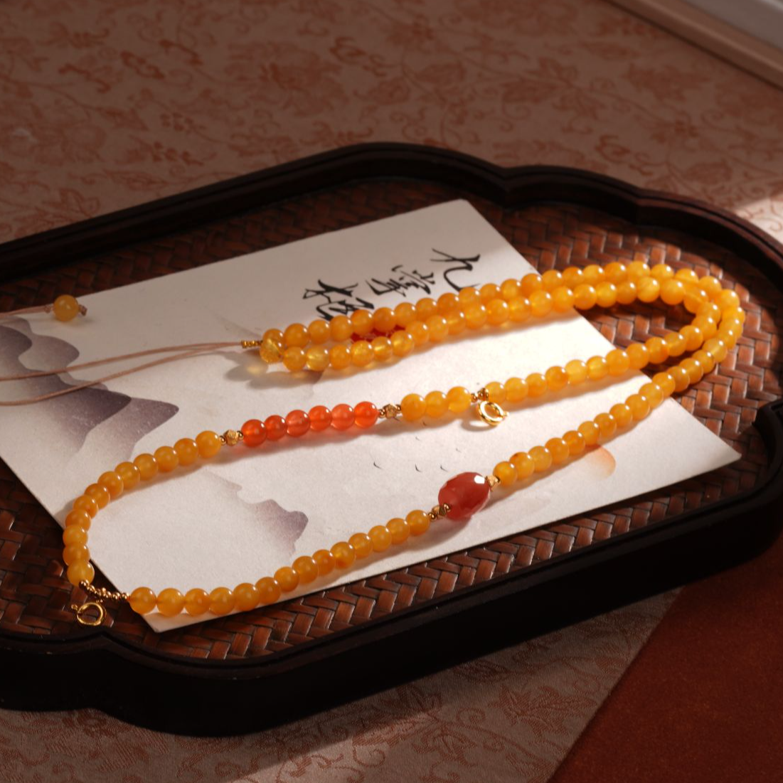 天然蜜蜡万能链设计款项链—多样性发其一5mm+