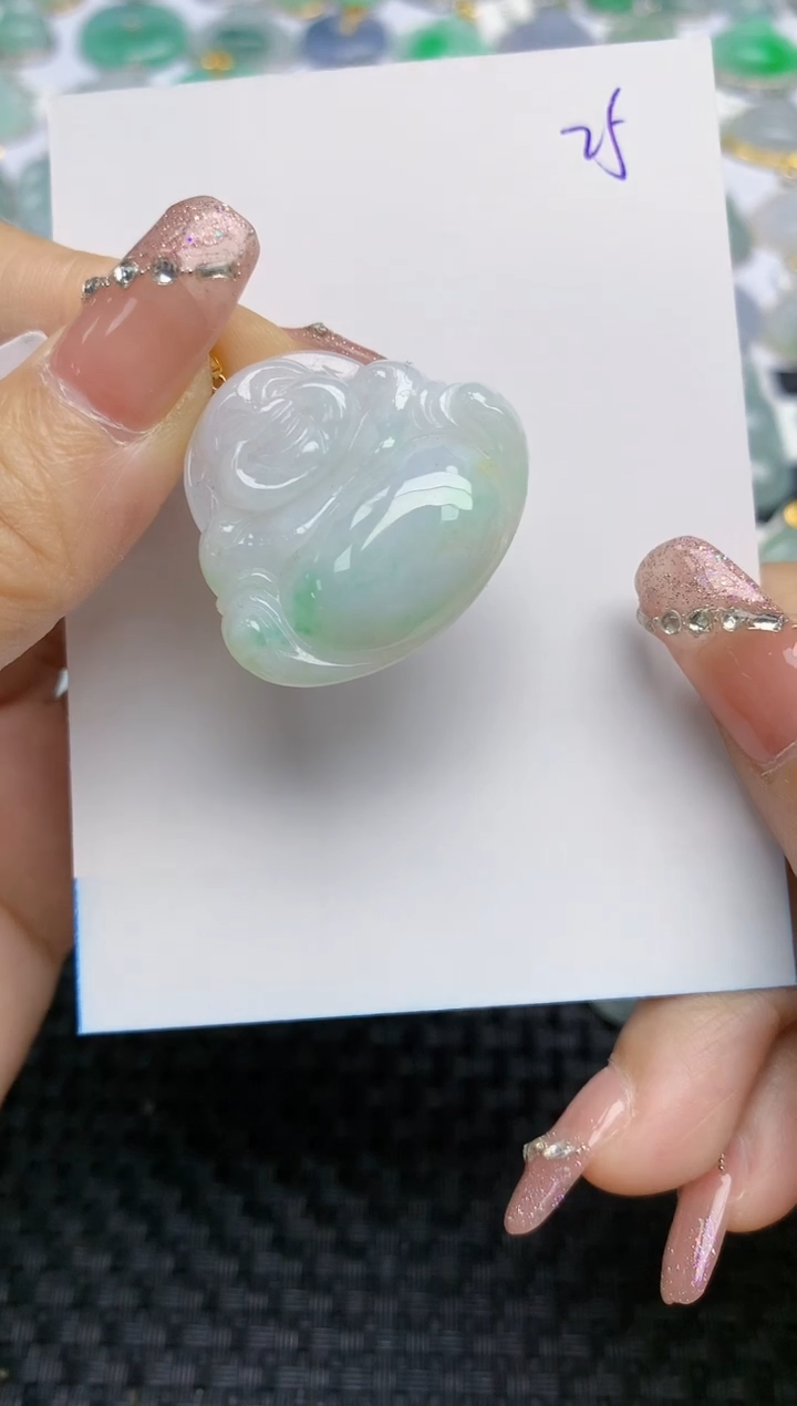 【闪购商品】翡翠颈饰18K金镶嵌天然A货翡翠 24