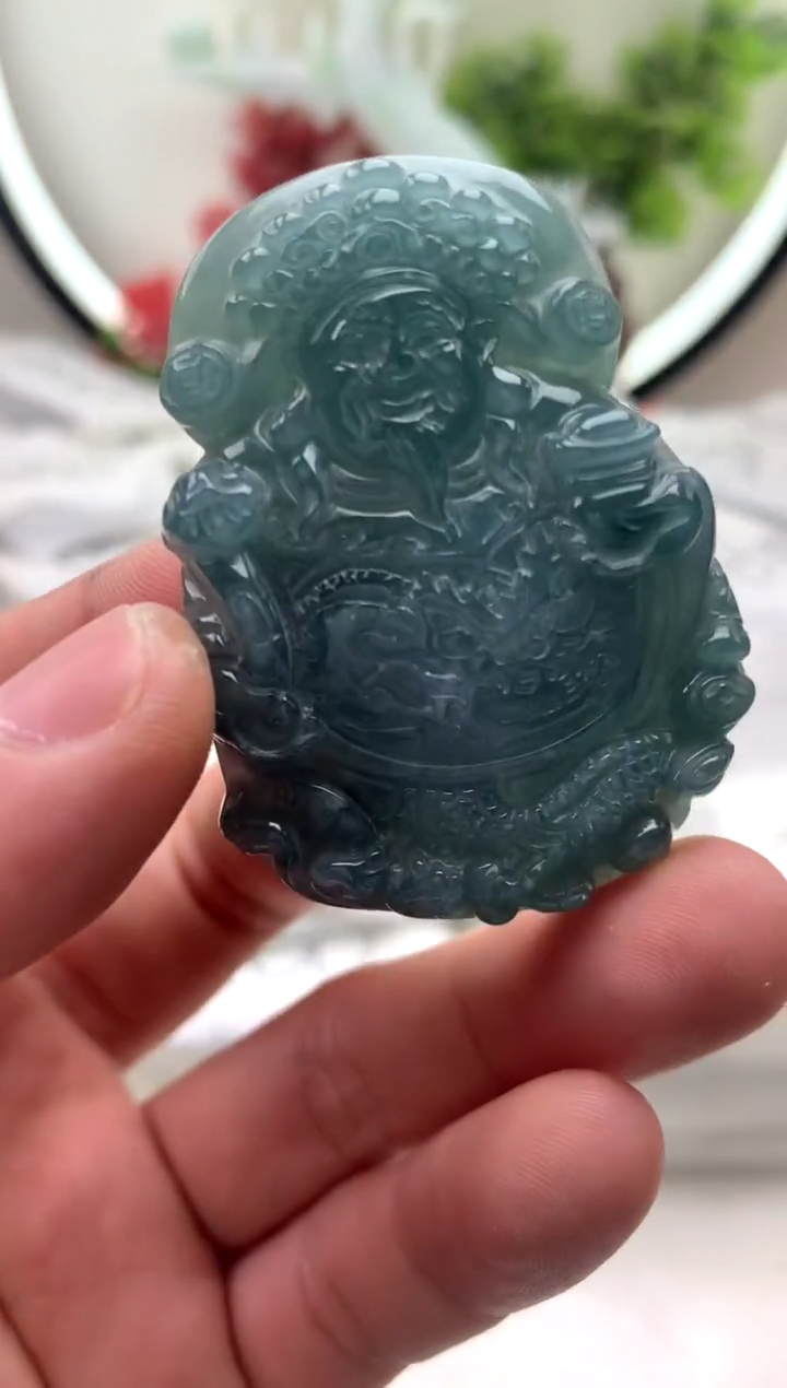 【闪购商品】翡翠颈饰未镶嵌财神【品质一般介意慎拍】