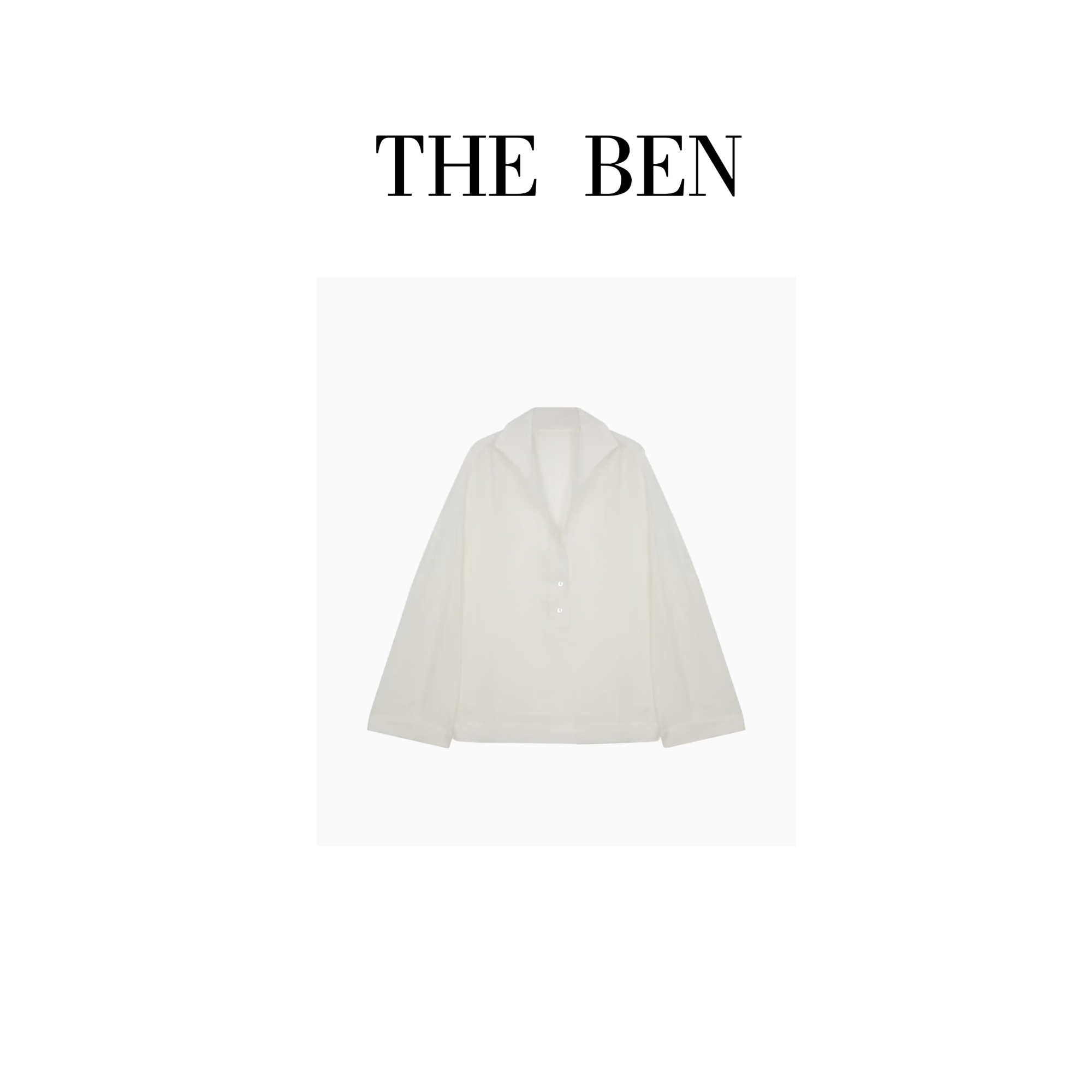 THEBEN新春2025白色气质休闲时尚百搭衬衫DE250410