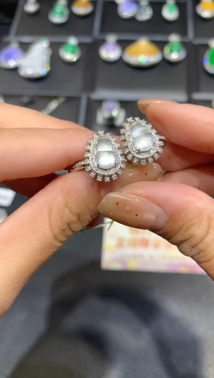 【闪购商品】翡翠戒指18K金镶嵌戒指多样性发其一A470|3980