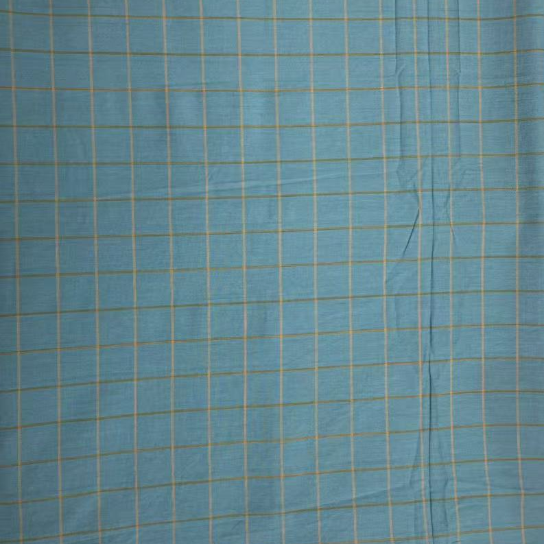 色织水洗棉100%棉面料  10  青色三分格
