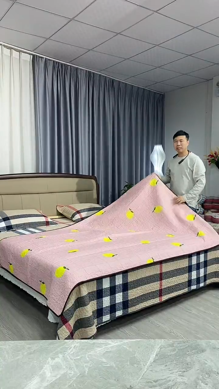 棉135cm*210cm 方格柠檬