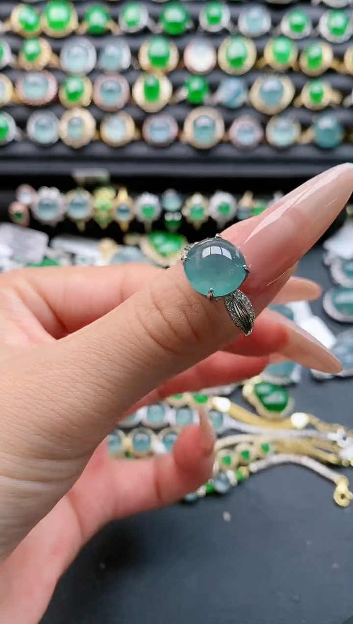 【闪购商品】翡翠戒指银S925镶嵌1111111