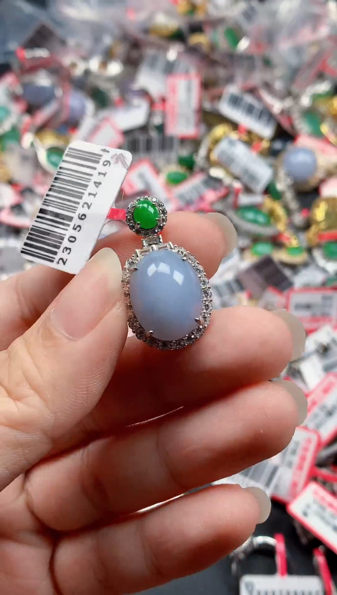 银S925镶嵌戒指翡翠天然A货缅甸翡翠