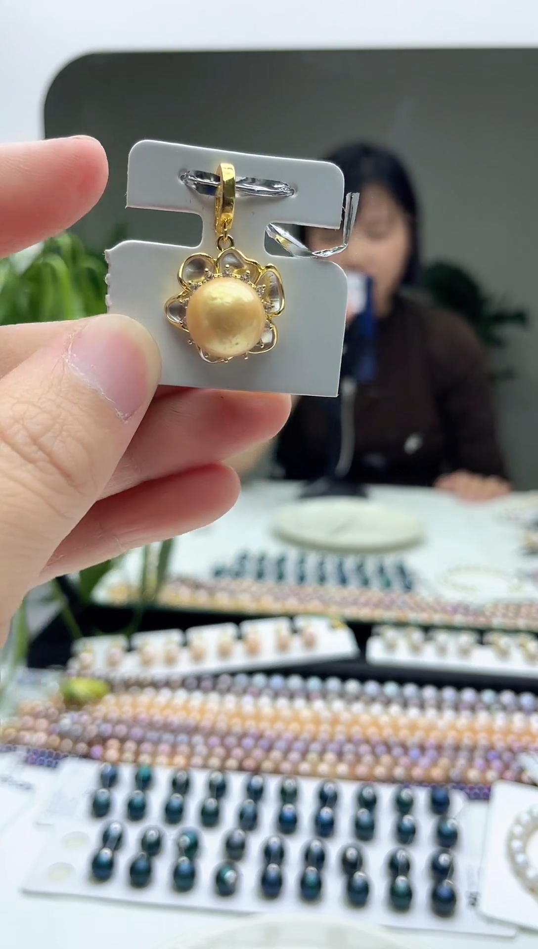 未镶嵌吊坠淡水珍珠黄色系吊坠