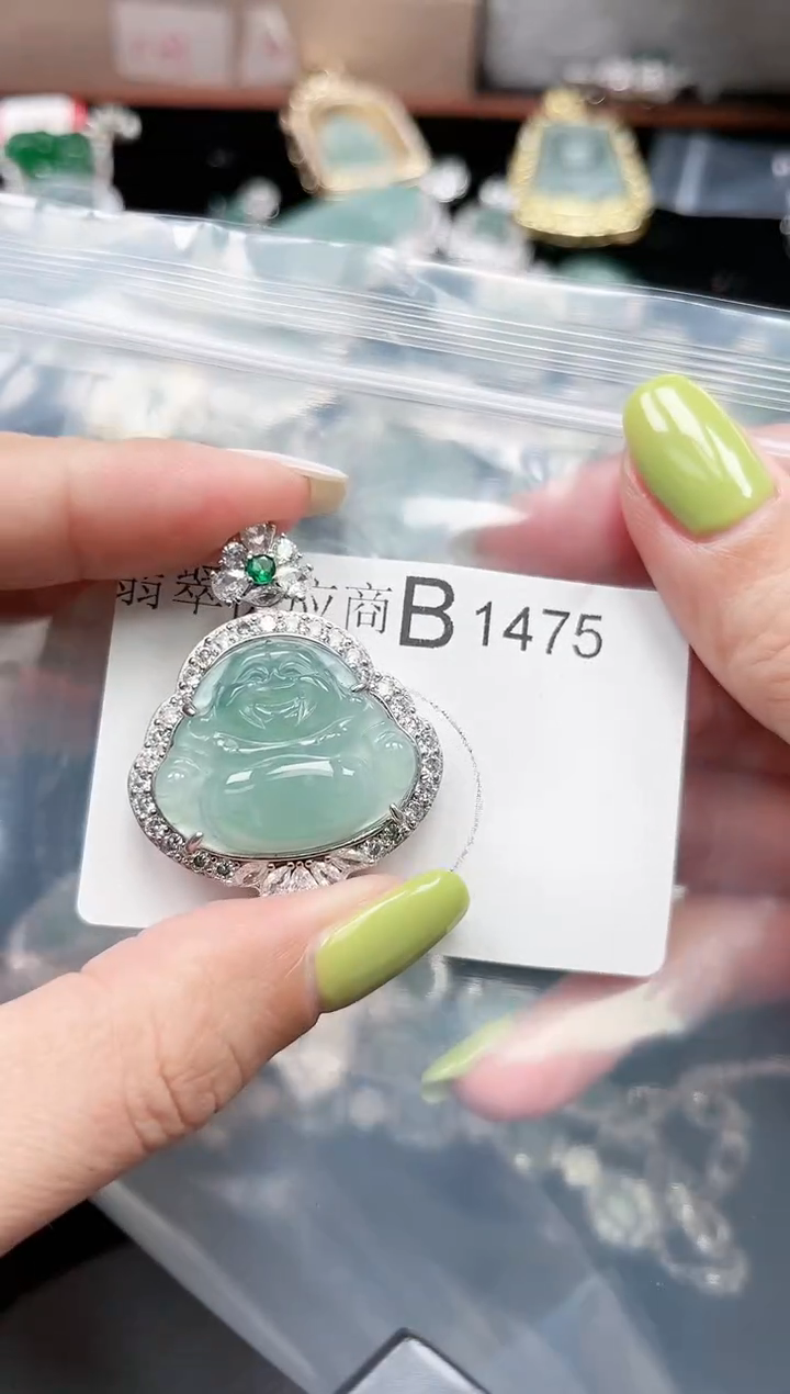 【闪购商品】翡翠颈饰未镶嵌1475赠皮绳