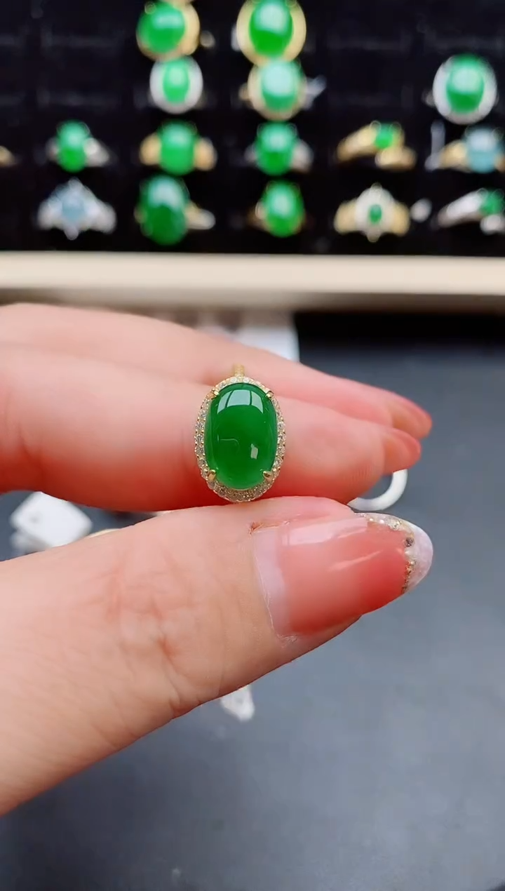 【闪购商品】翡翠戒指银S925镶嵌12121