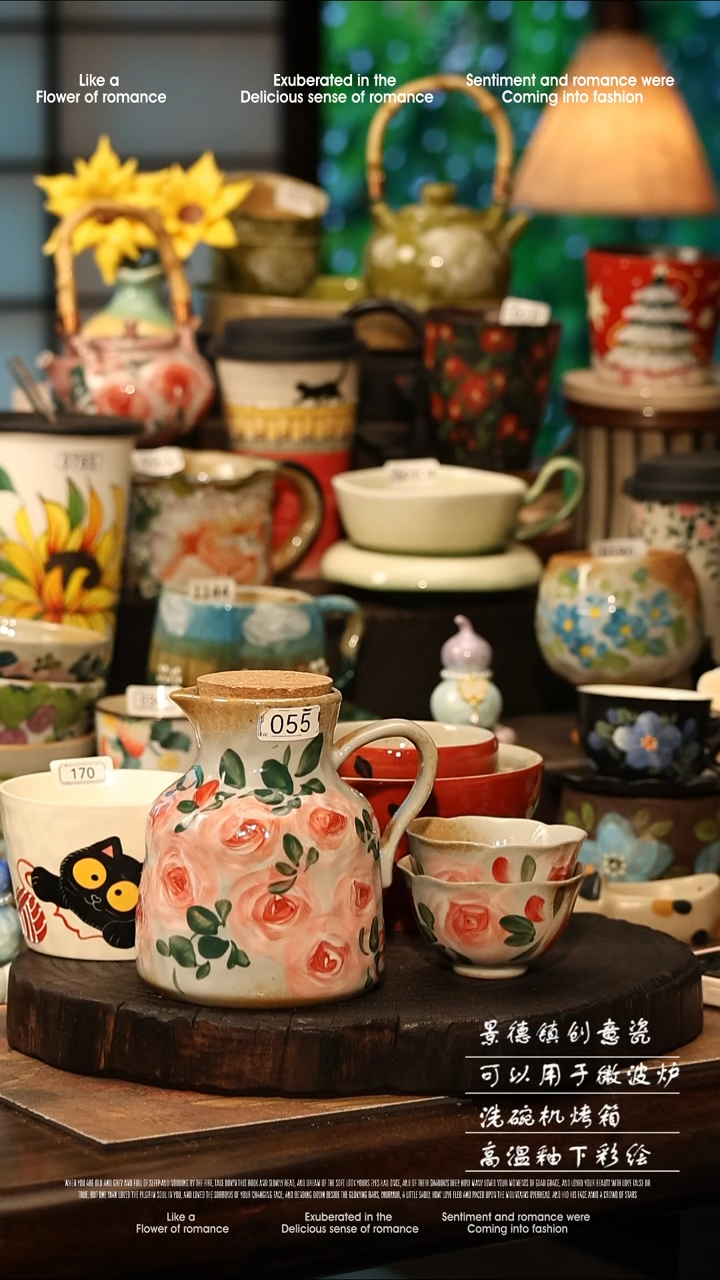 陶瓷景德镇高温釉下彩手工手绘款式@A0055@