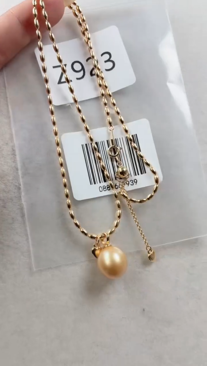 银S925镶嵌套链海水珍珠Z923