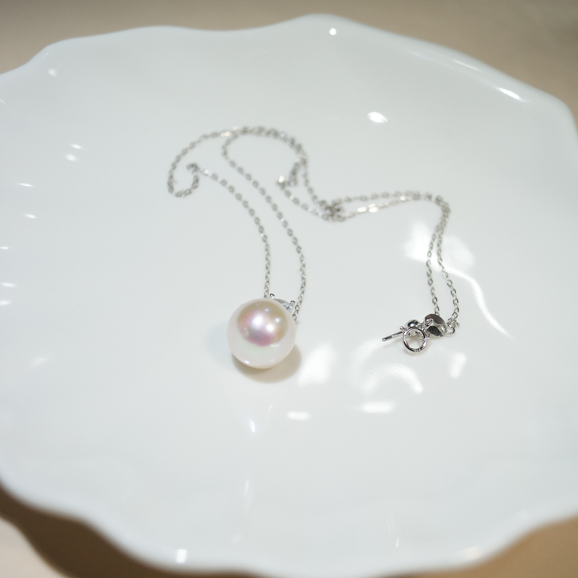 天然淡水爱迪生珍珠戴妃款吊坠项链时尚经典夏季百搭配饰轻奢强光