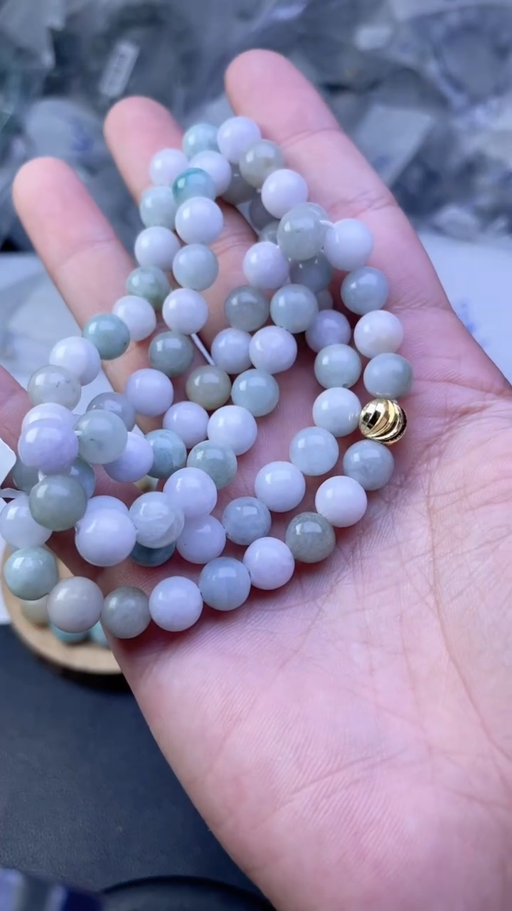 未镶嵌定制翡翠珠串