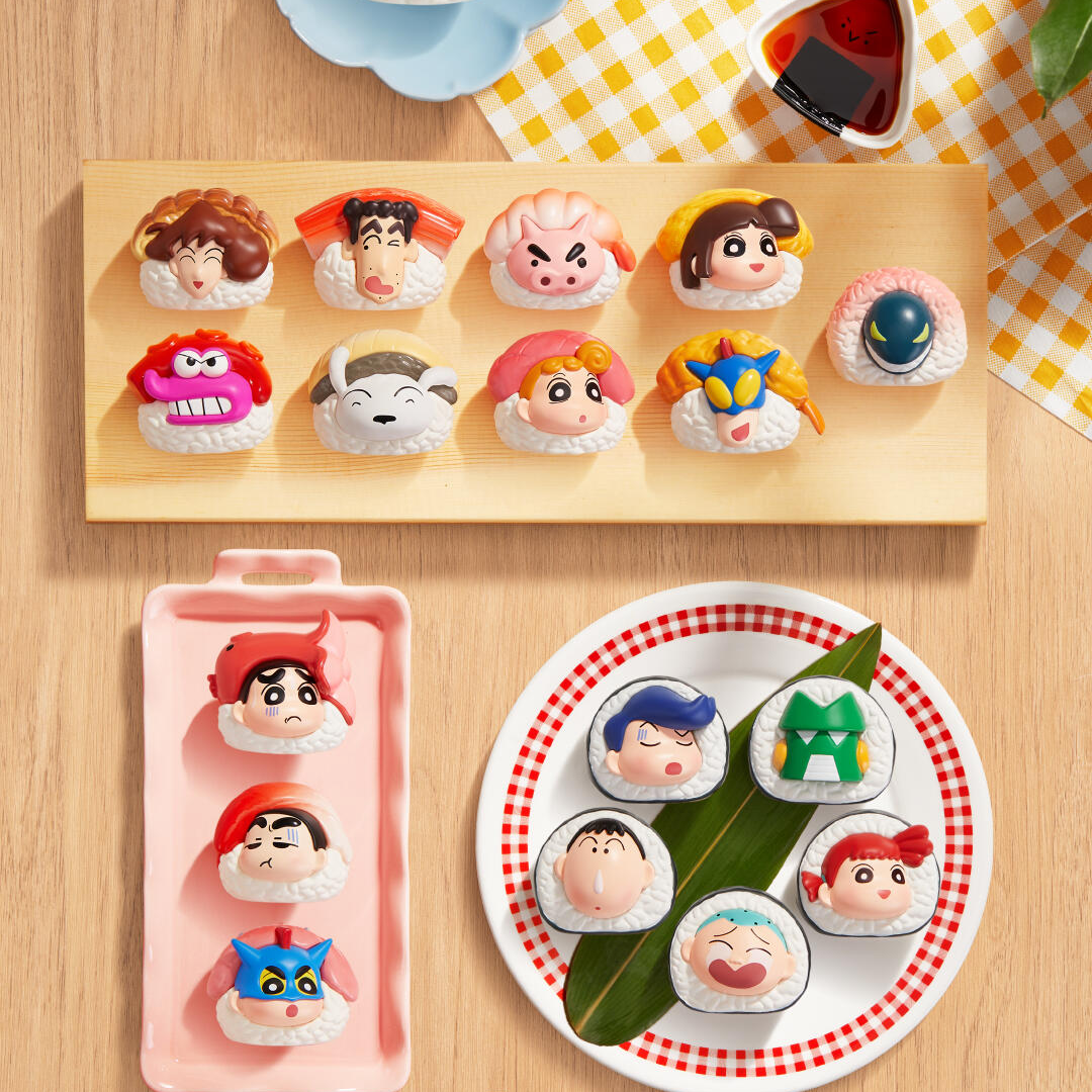 【代拆】ppmt-蜡笔小新联名寿司系列萌粒潮玩盲盒可做钥匙扣