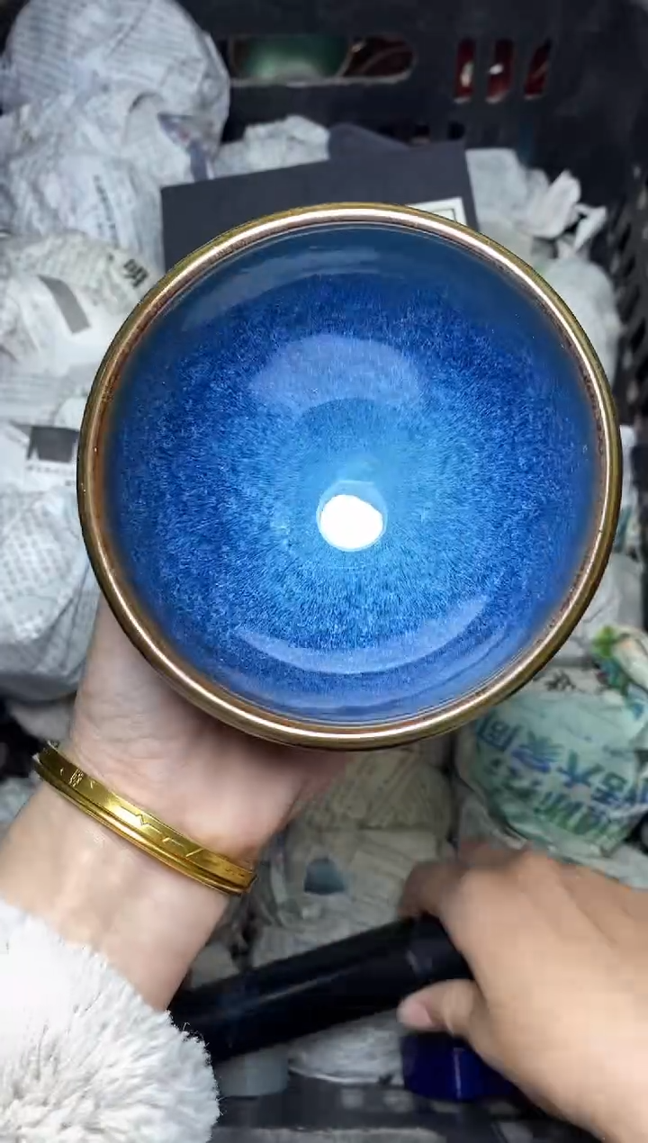 【闪购商品】茶盏回蓝 钵 盏三疯建盏茶器