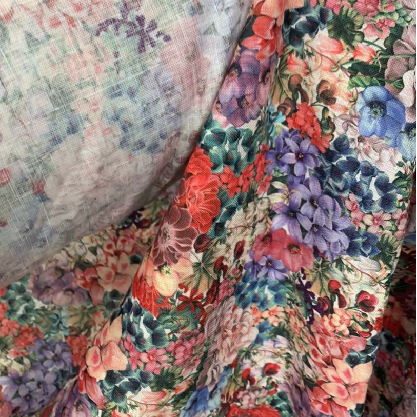 X-XDF彩绘游记X 意大利PAINTED LIBERTY 亚麻梧桐纯麻布宽1.4米