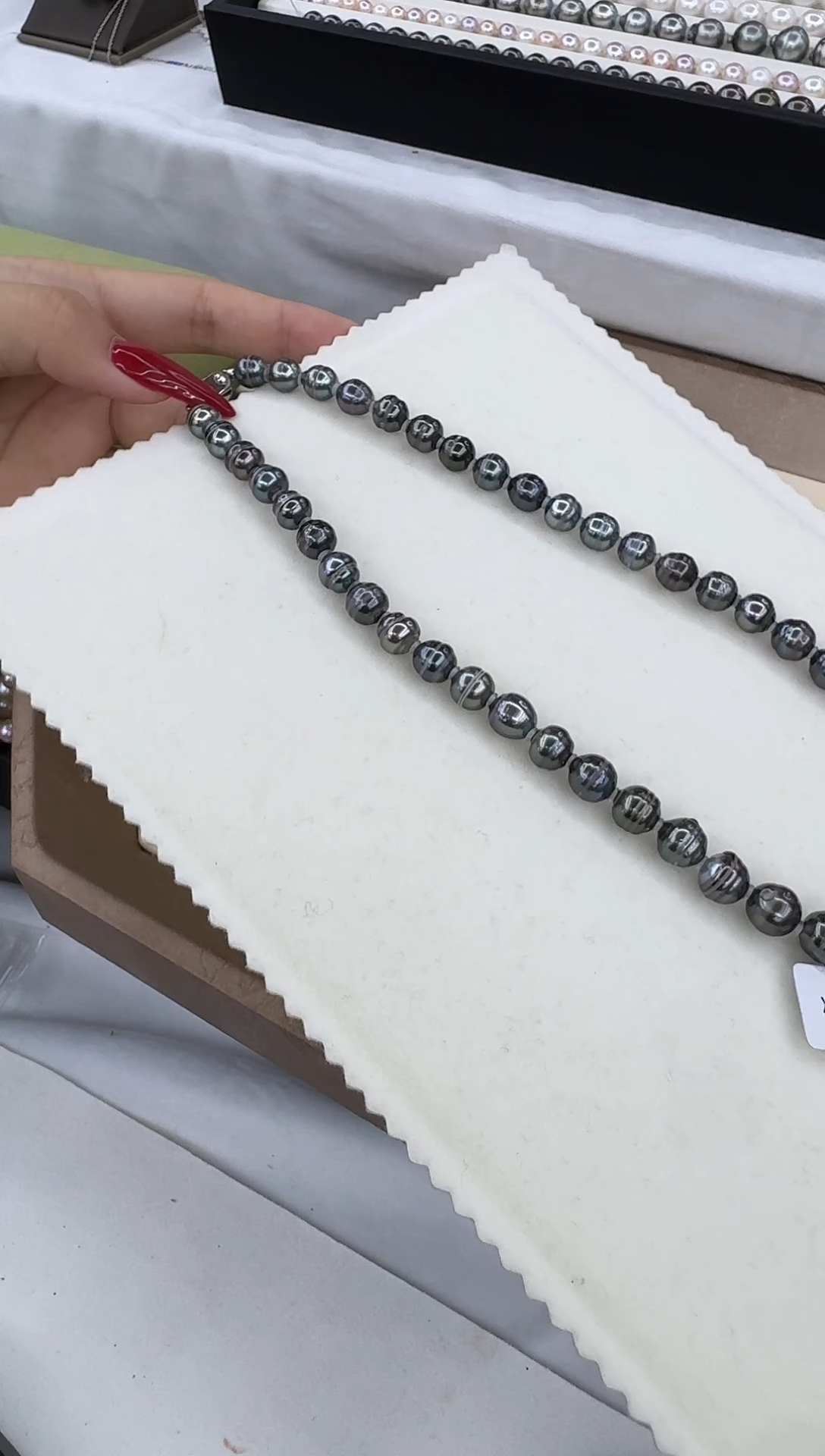 银S925镶嵌项链海水珍珠11-13mm螺纹海水大溪地珍珠项链 XL2747