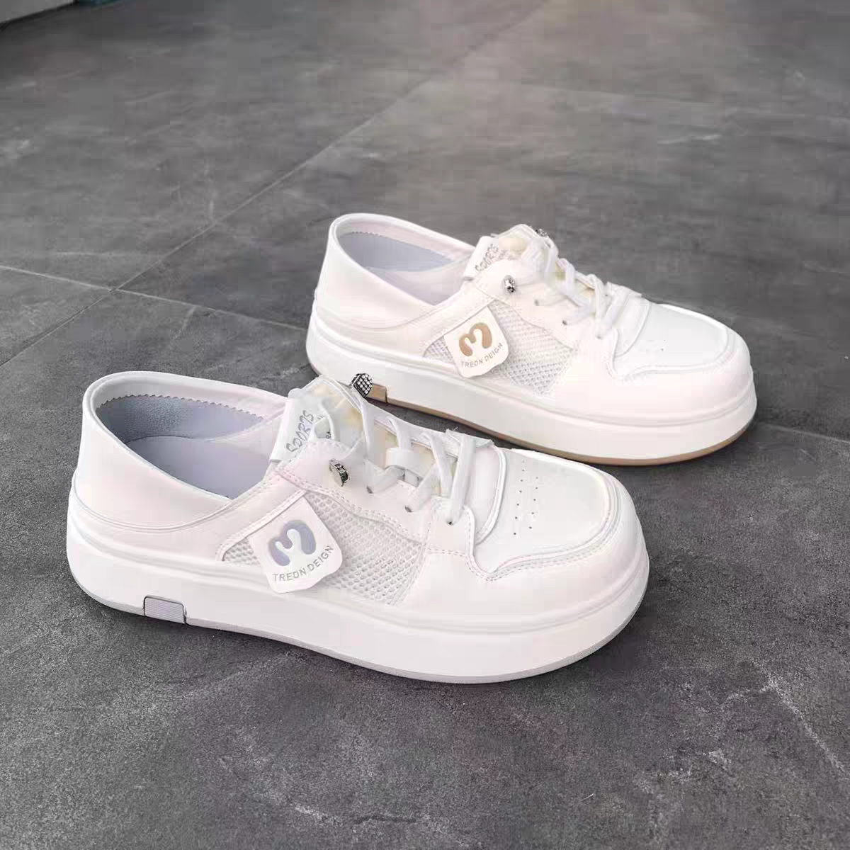 佰家464544610春夏新款舒适百搭软底软面休闲网面板鞋