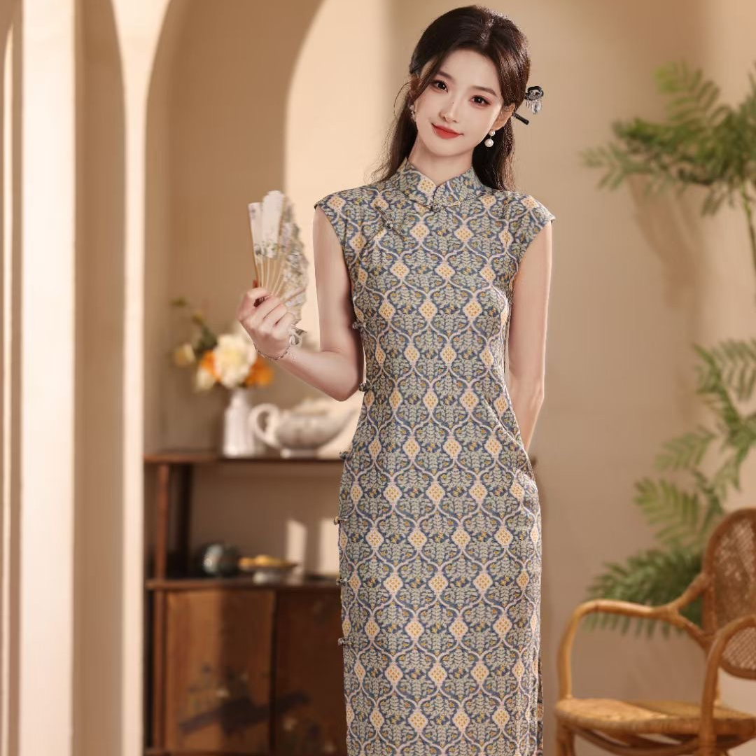 【落花】苏囡囡古法旗袍无袖2025新款复古新中式年轻气质文艺