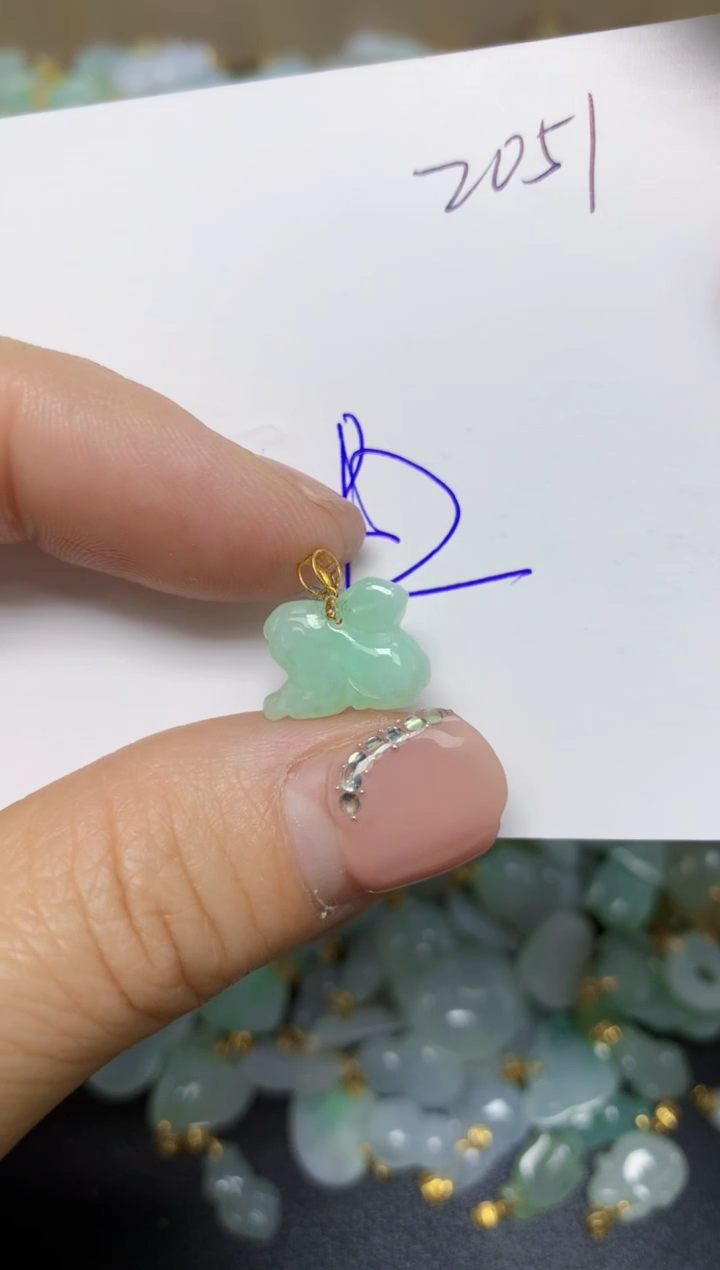 【闪购商品】翡翠挂件18K金镶嵌 天然翡翠A货