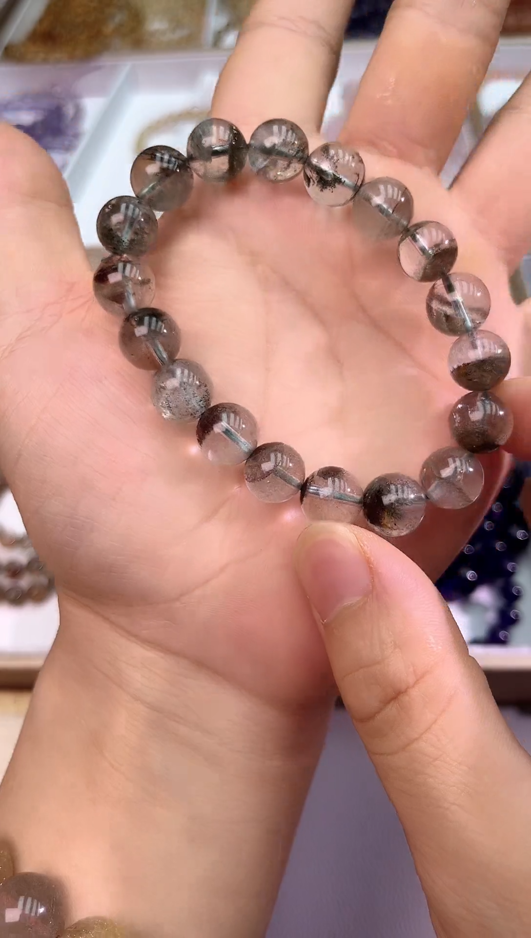 水晶手链未镶嵌SJ-144绿幽灵手串