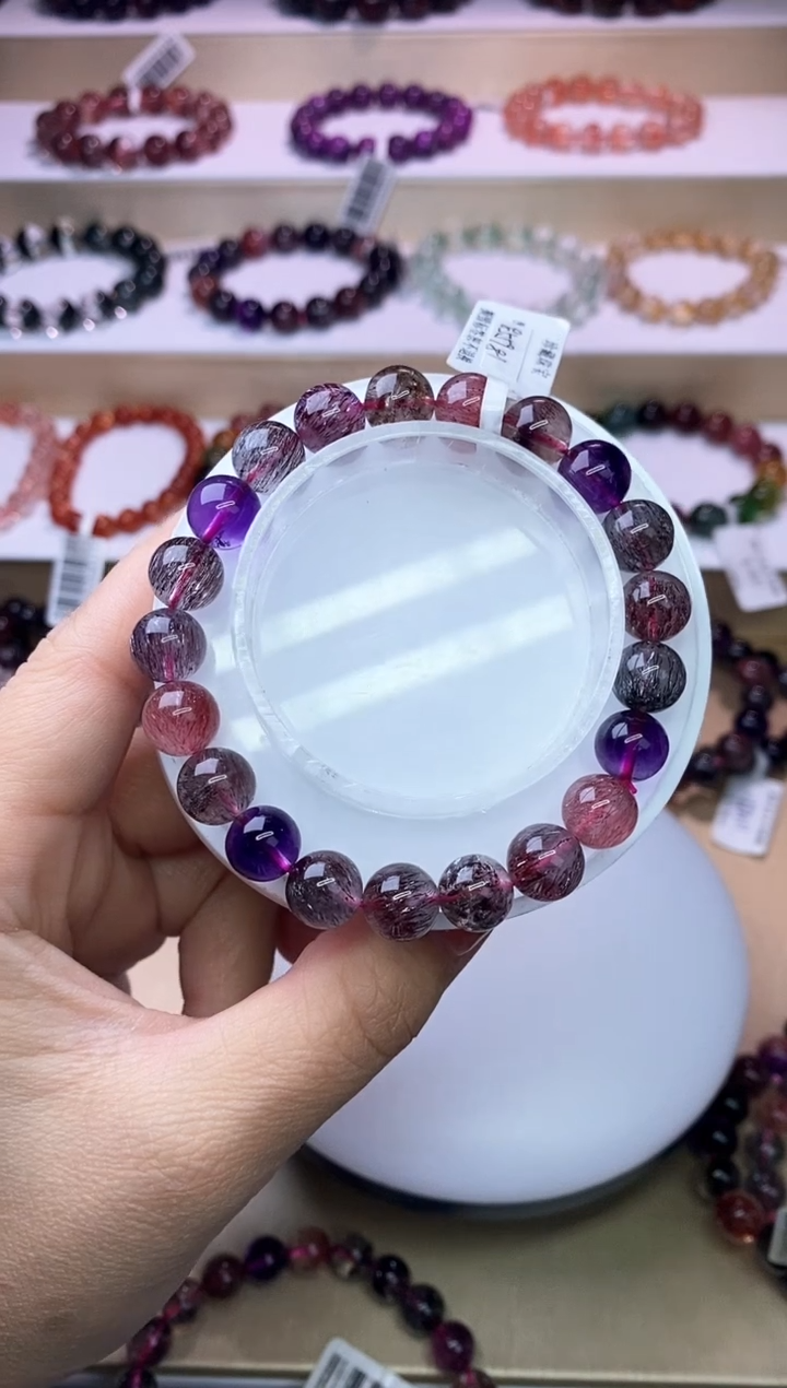 【闪购商品】水晶手链未镶嵌黑加仑超七9m+