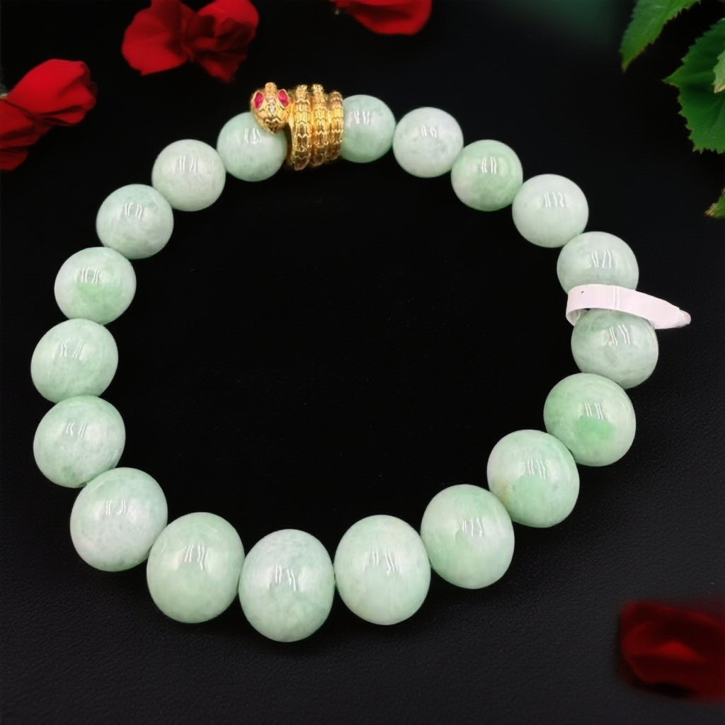 KA008 18k灵蛇转运翡翠手串
