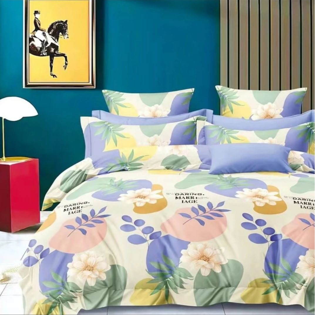 【双人被套】爱丽花园2*2.3高支高密精梳斜纹面料柔软舒适