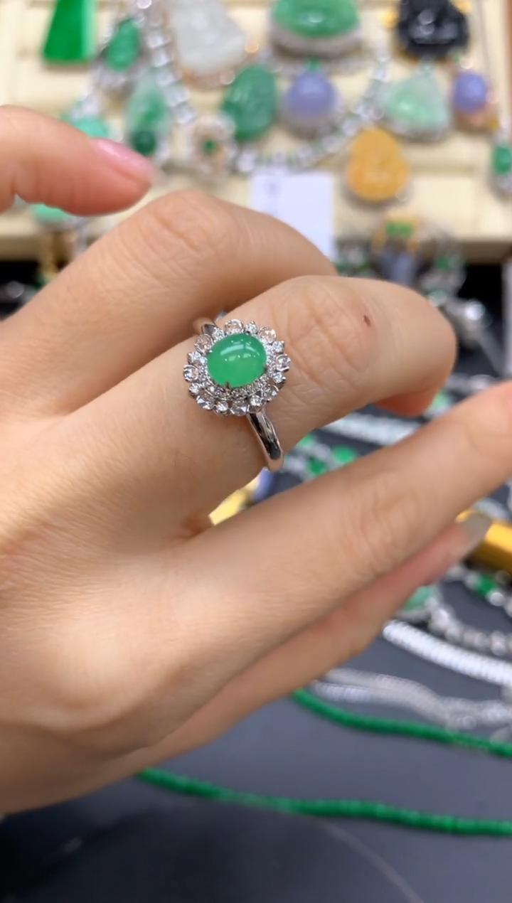 【闪购商品】翡翠戒指18K金镶嵌151-中国好珍宝