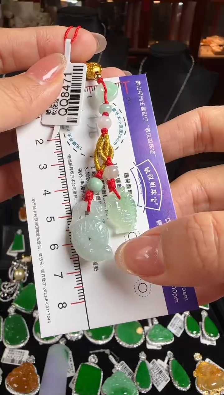 颈饰未镶嵌翡翠QQ8471属牛高定（蛇同鸡