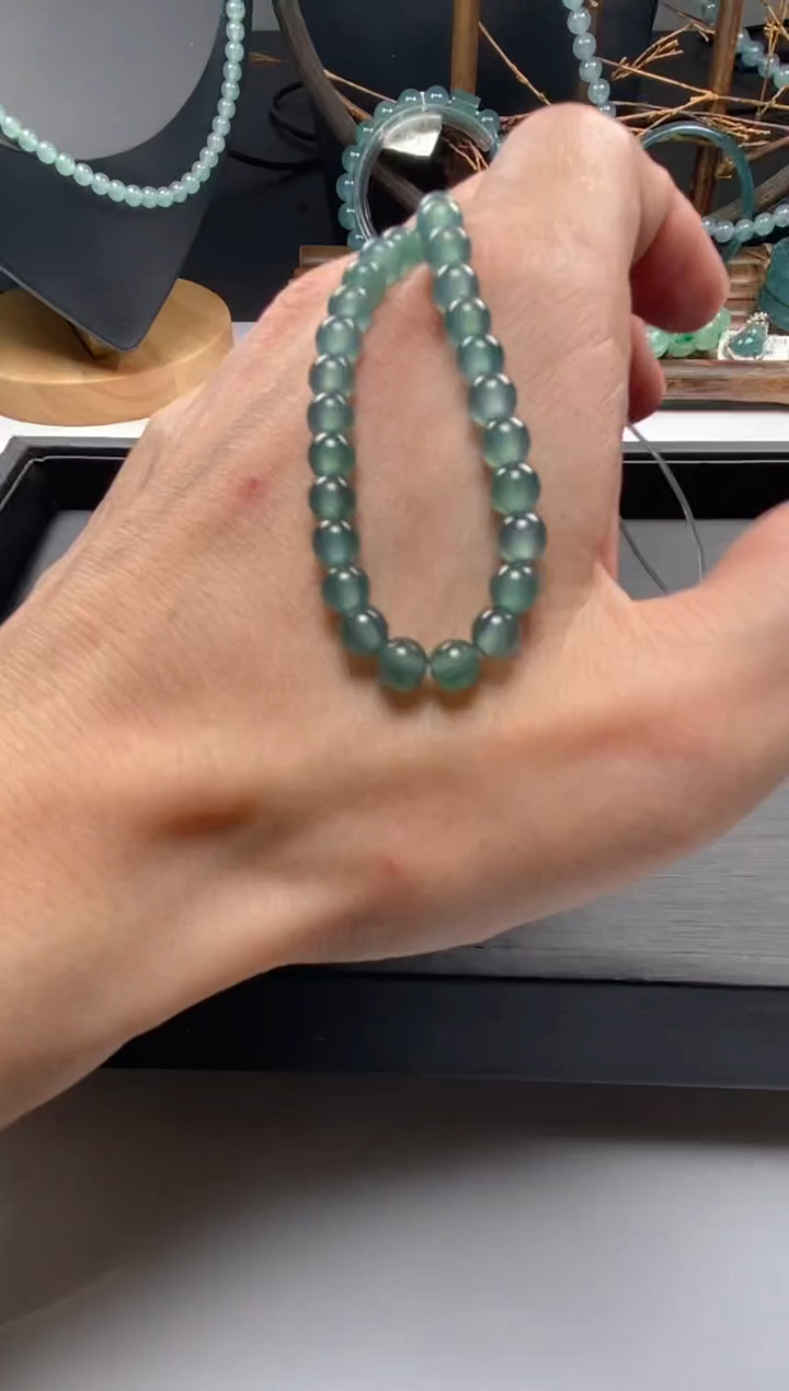 【闪购商品】翡翠手串未镶嵌多样性发货37颗卡5