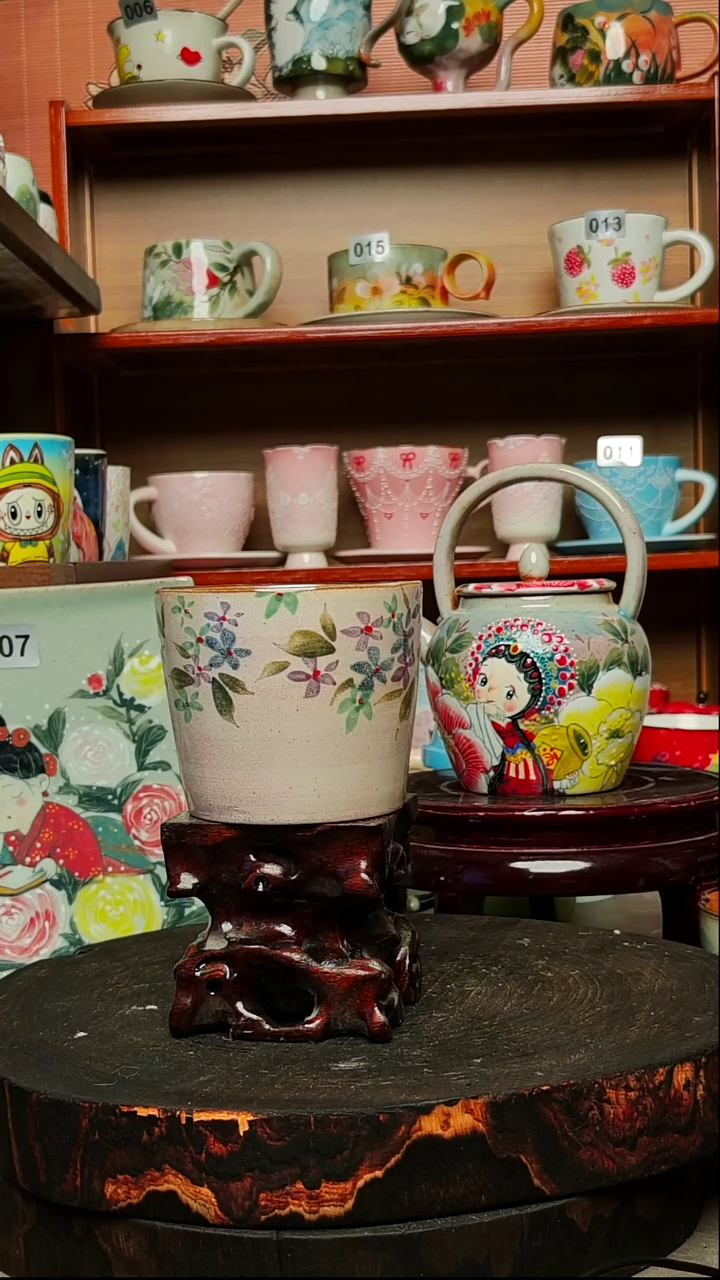 摆件陶景德镇创意手绘高温陶瓷水杯有瑕