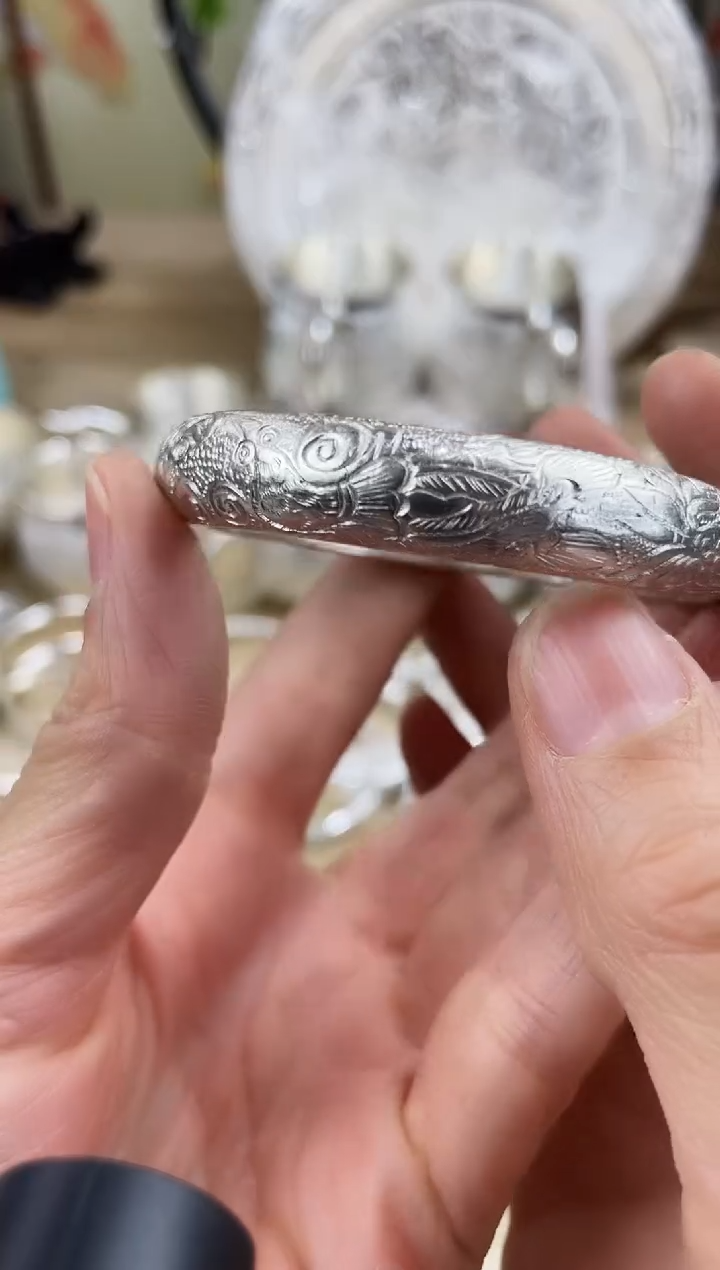 无足银手工福娃鸳鸯手镯