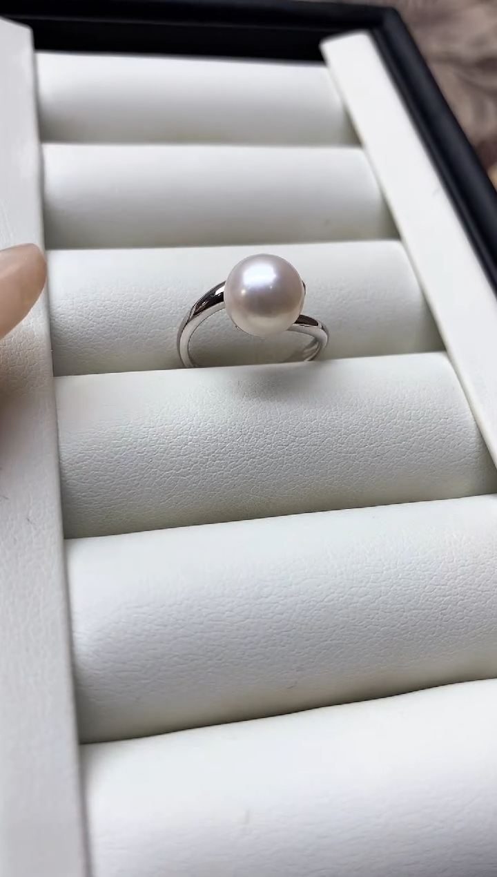 戒指银S925镶嵌淡水珍珠S925银淡水珍珠戒指