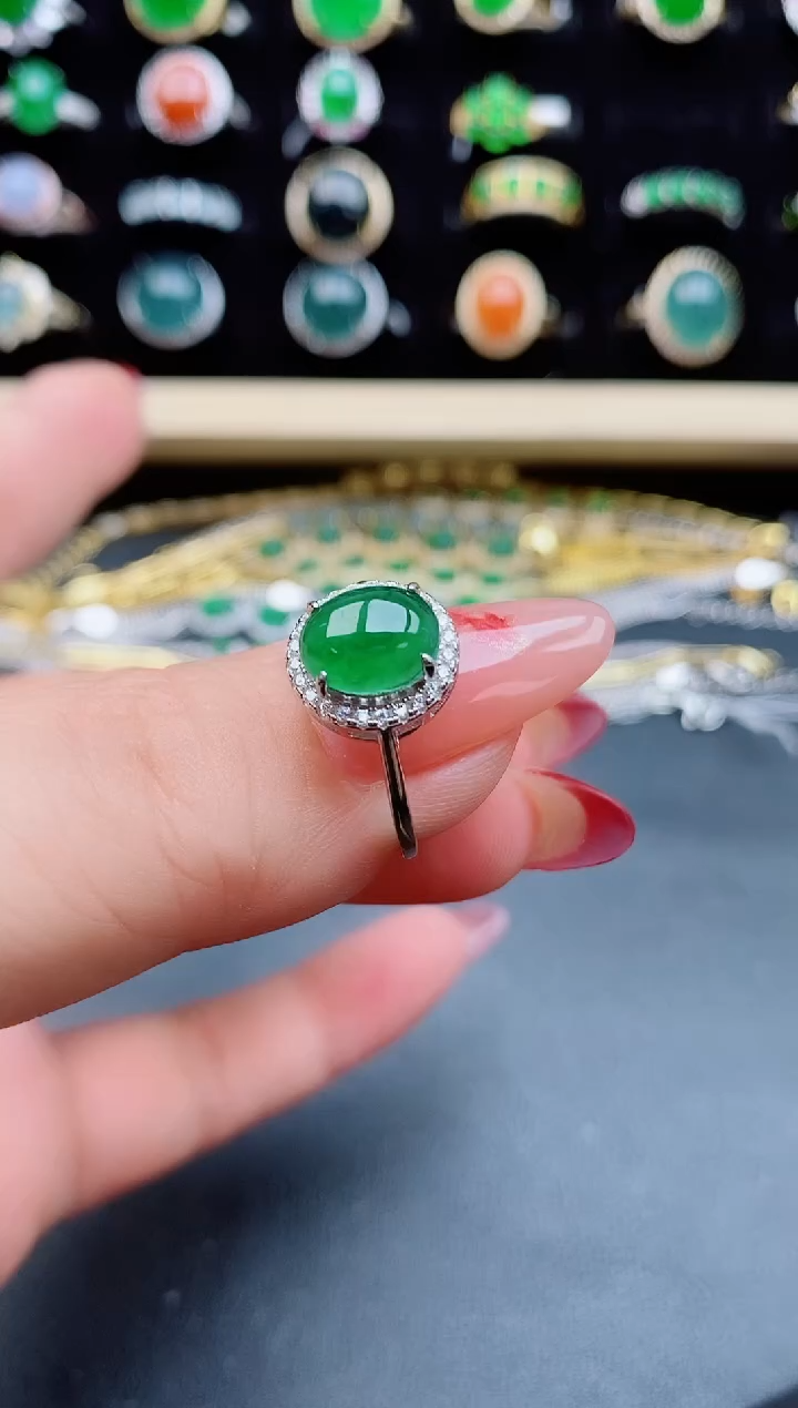 【闪购商品】翡翠戒指银S925镶嵌32123