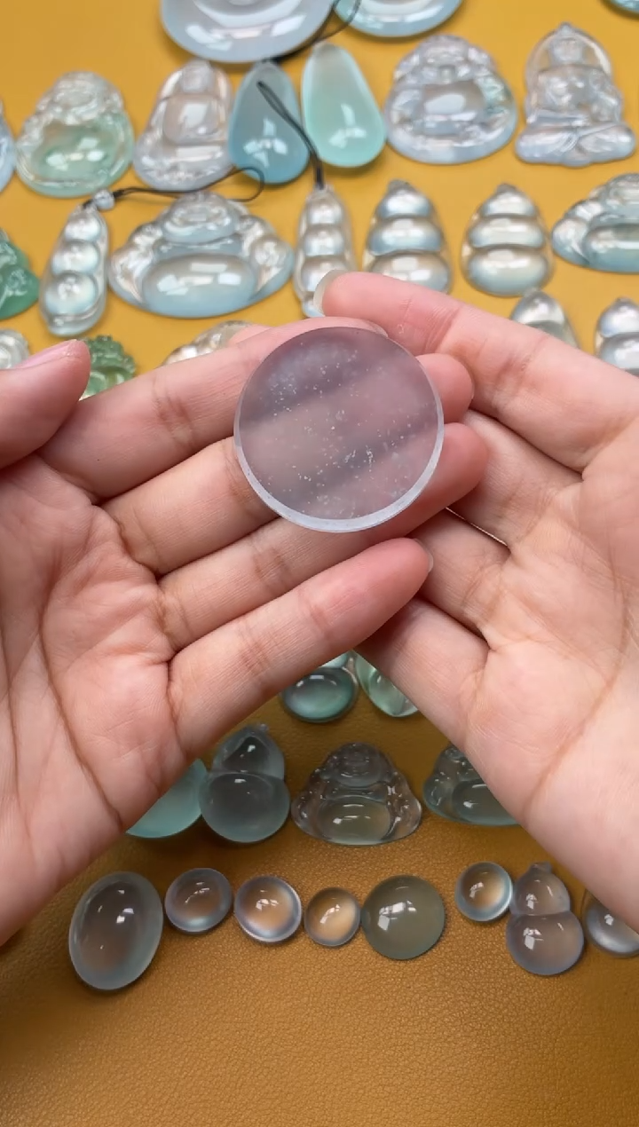 吊坠(不含链)未镶嵌翡翠18 圆牌 35.5 5.0