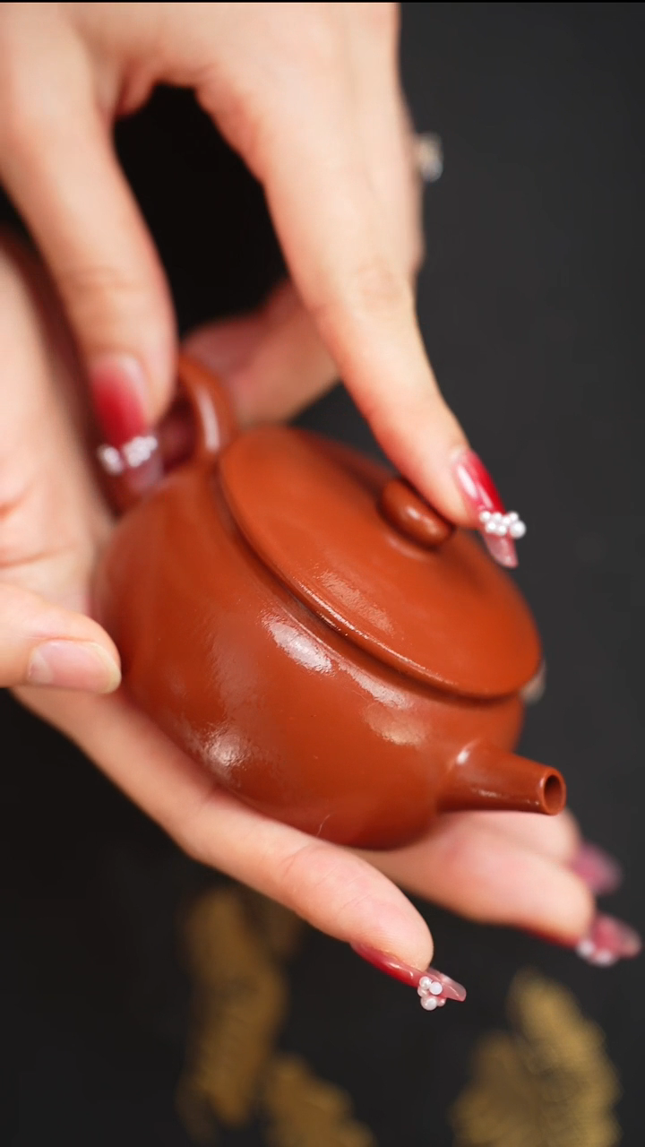 茶壶紫砂生砂朱泥大口汉瓦120cc