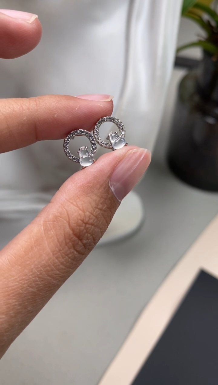 【闪购商品】翡翠颈饰银S925镶嵌翡翠冰种葫芦