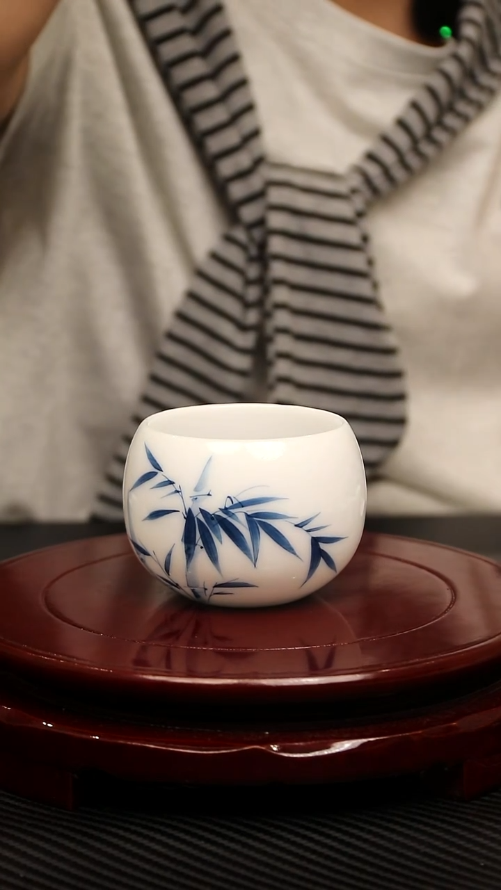 景德镇高温瓷君子竹罗汉杯