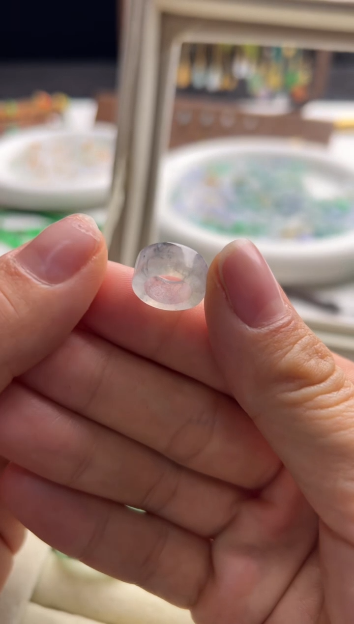 【闪购商品】定制翡翠未镶嵌乌鸡飘花跑环280-xds 清！3