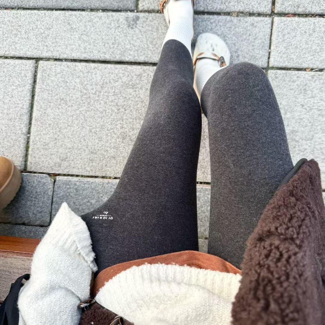 OIIORIRI官方授权 灰天鹅磨毛打底裤外穿紧身裤瑜伽裤25冬NO退