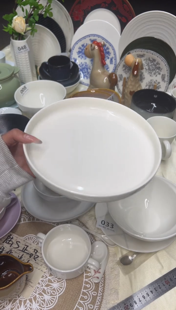 新骨瓷077瑕疵 暖白 8.25寸钵型 高边盘