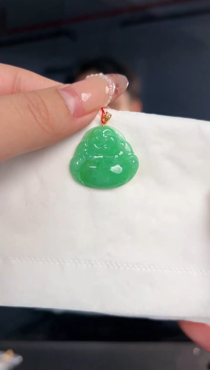 【闪购商品】翡翠颈饰18K金镶嵌缅料A货翡翠/支持复检/一件