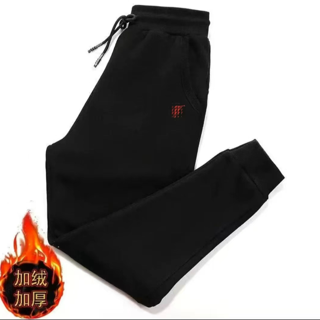 [K总专属]海外原单秋冬加绒加厚时尚百搭休闲保暖束口刺绣卫裤