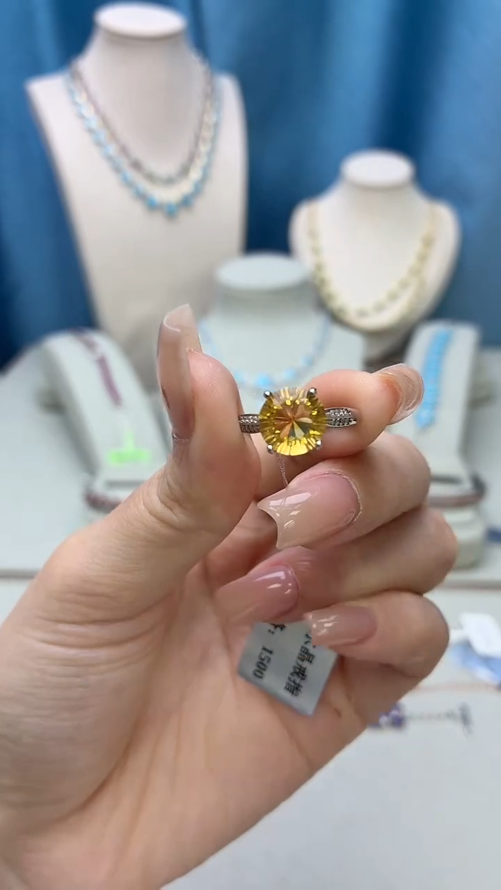 银S925镶嵌戒指黄晶359BJ1209产品一个（多样性）