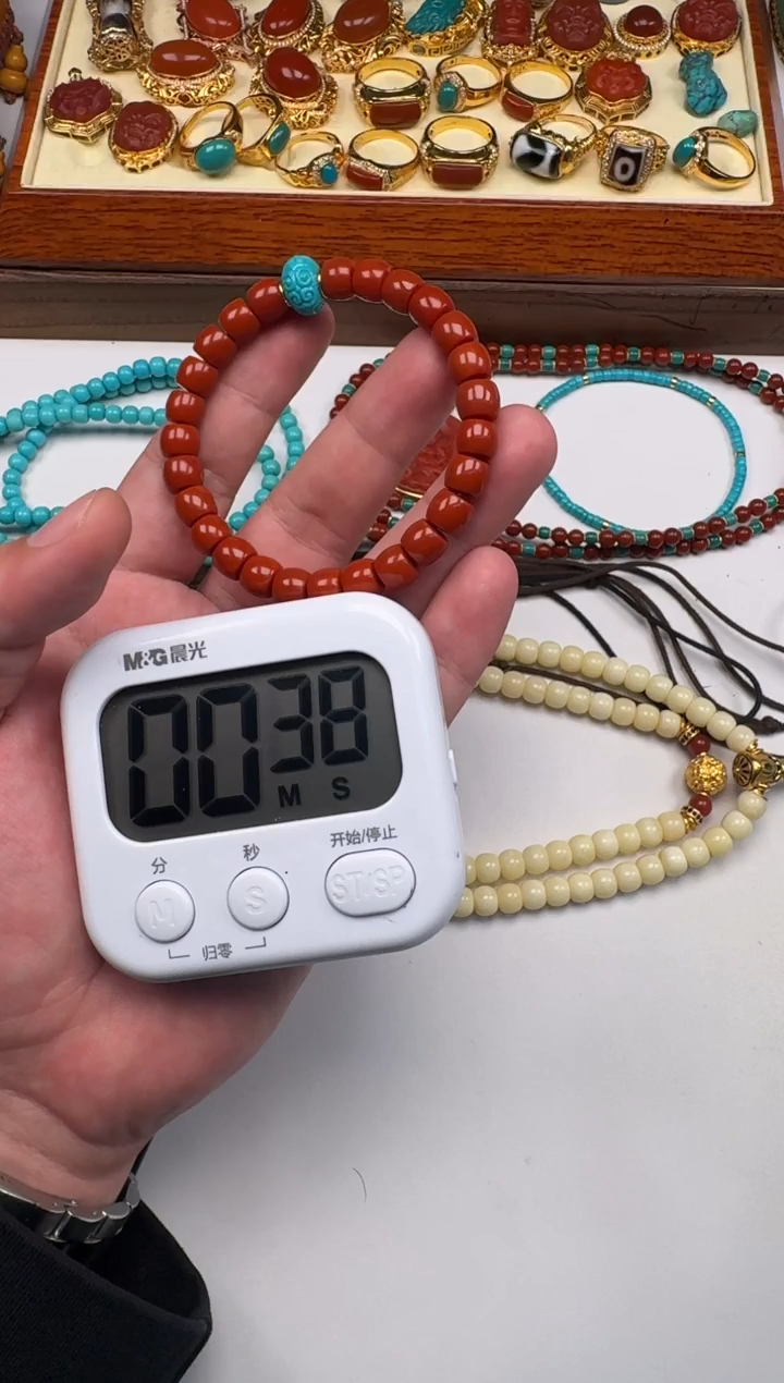 18K金镶嵌南红玛瑙挂件芝*~手串手串