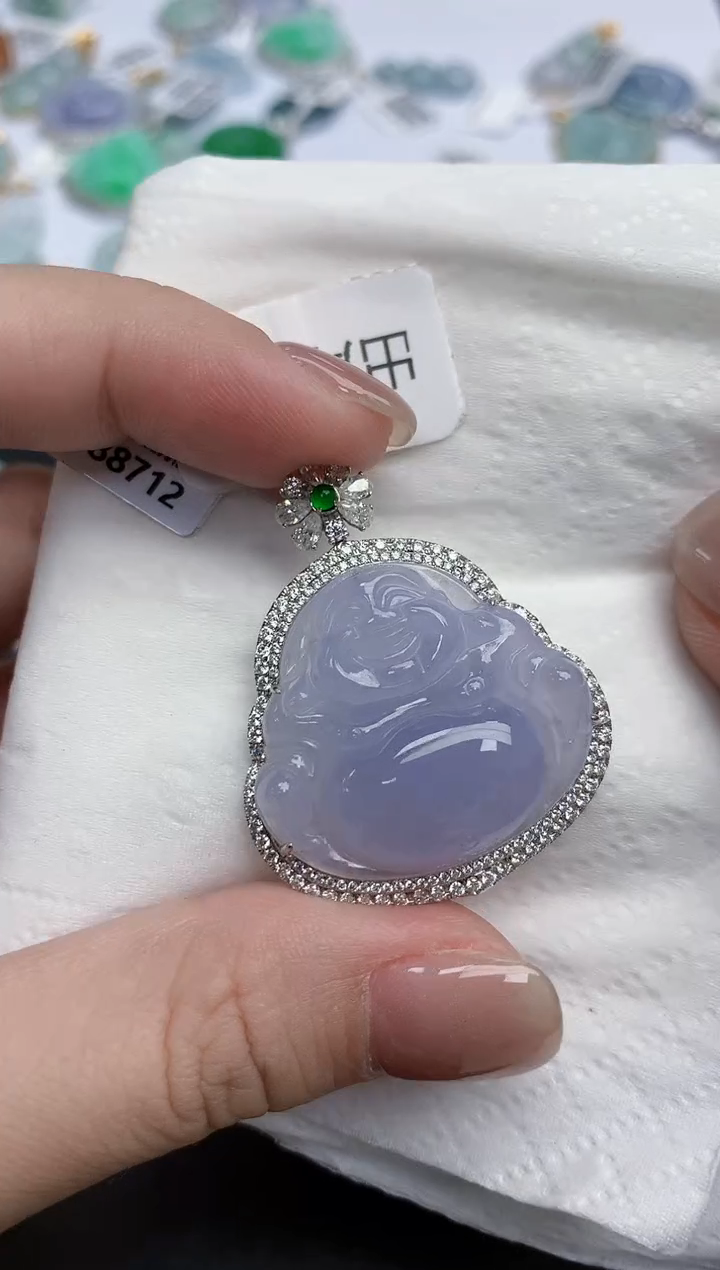 【闪购商品】翡翠颈饰18K金镶嵌天然缅甸翡翠A货