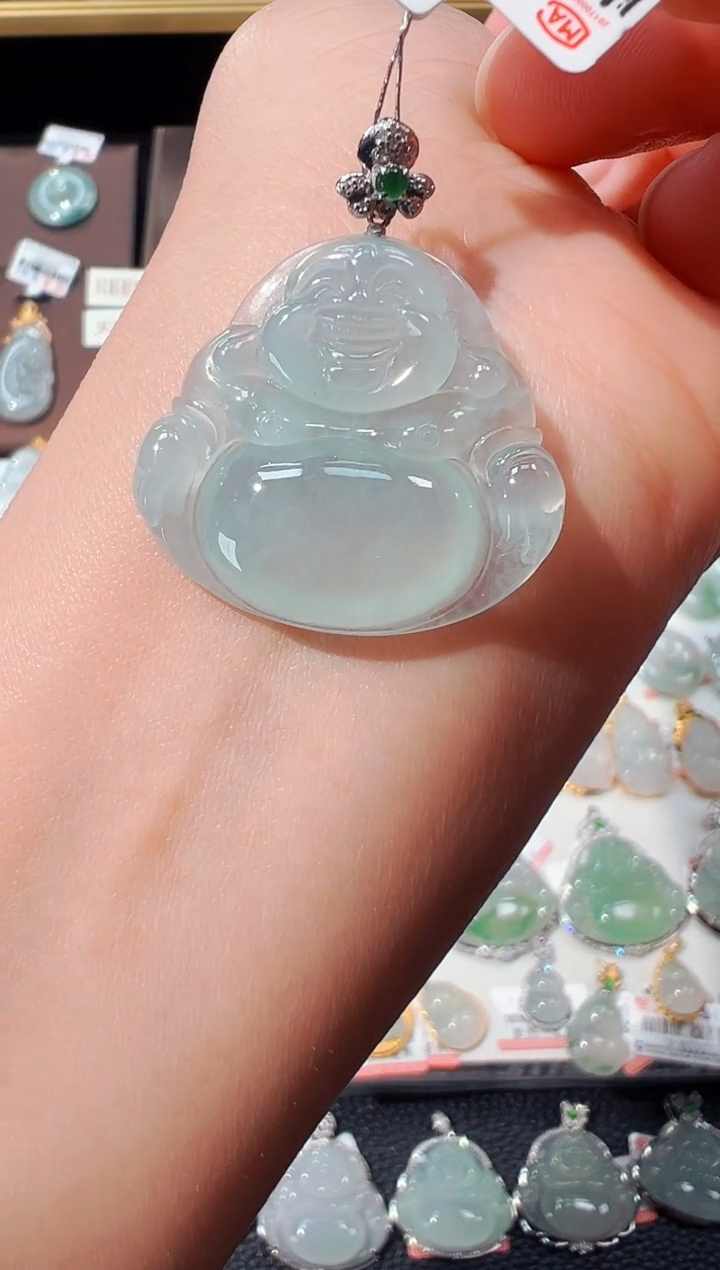 【闪购商品】翡翠吊坠(不含链)18K金镶嵌佛公吊坠986