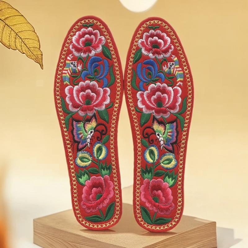 精美绣花鞋垫，刺绣工艺品