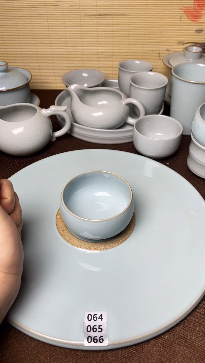 天青-微微瑕全手工支钉禅定杯