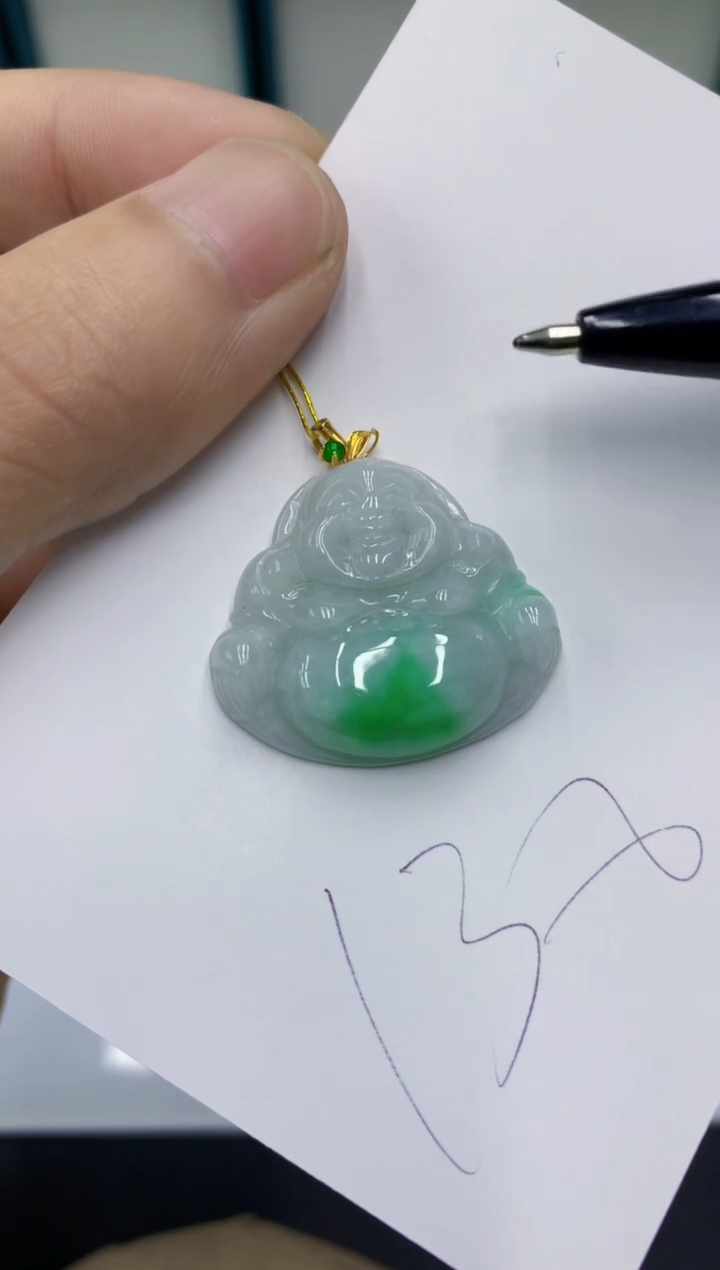 颈饰18K金镶嵌翡翠翡翠